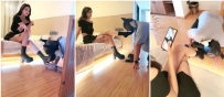 AC2990 漂亮御姐美腿短靴原味棉袜脚羞辱表哥除臭 恋足调教