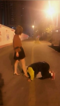 12027【美丝大人】大马路玩狗-跪着让路人看-耳光扇的啪啪响