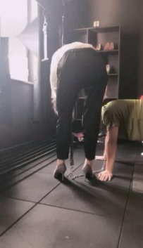 13461【苒爷狠霸道】男领导贪污公款让女下属发现后，被当狗玩弄。
