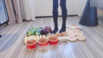 厚黑袜踩十斤食物  JS251214~6