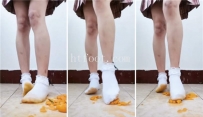 AC2841 小兰jk花边棉袜踩橘子定制