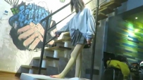 15730【AJ女主】肉丝踩脚裤半裸足羞辱踩踏！