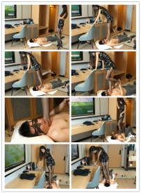 【苏念】女老板踩脖子窒息男员工